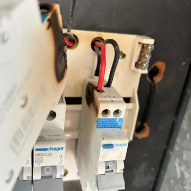 Burnt and failed circuit breakers removed from a switchboard