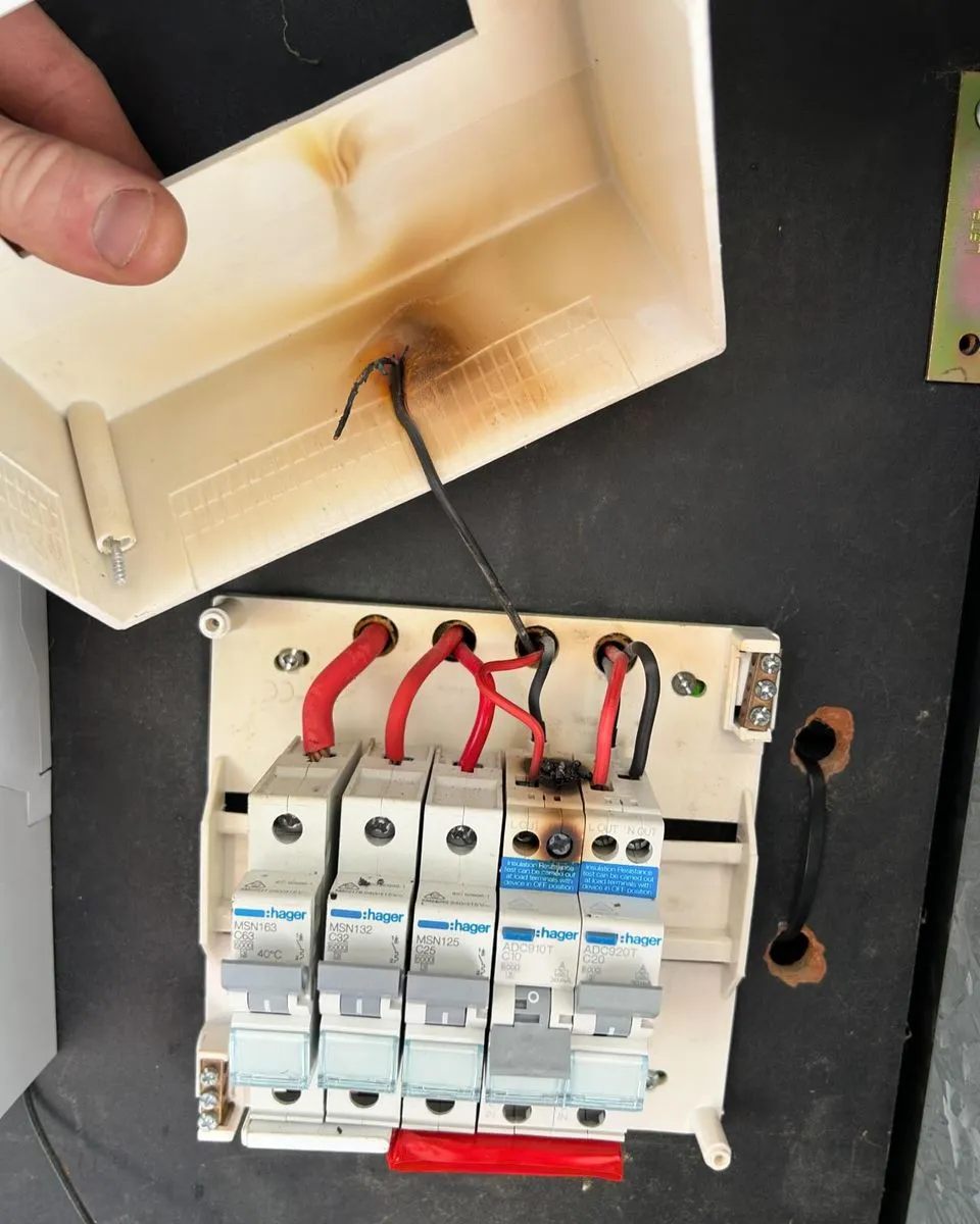 Heat-damaged safety switch replaced