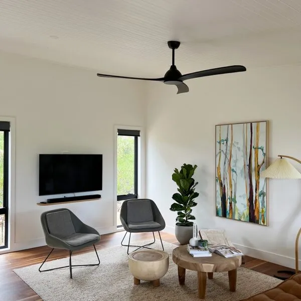 Ceiling fan installed in a bright Canberra living room
